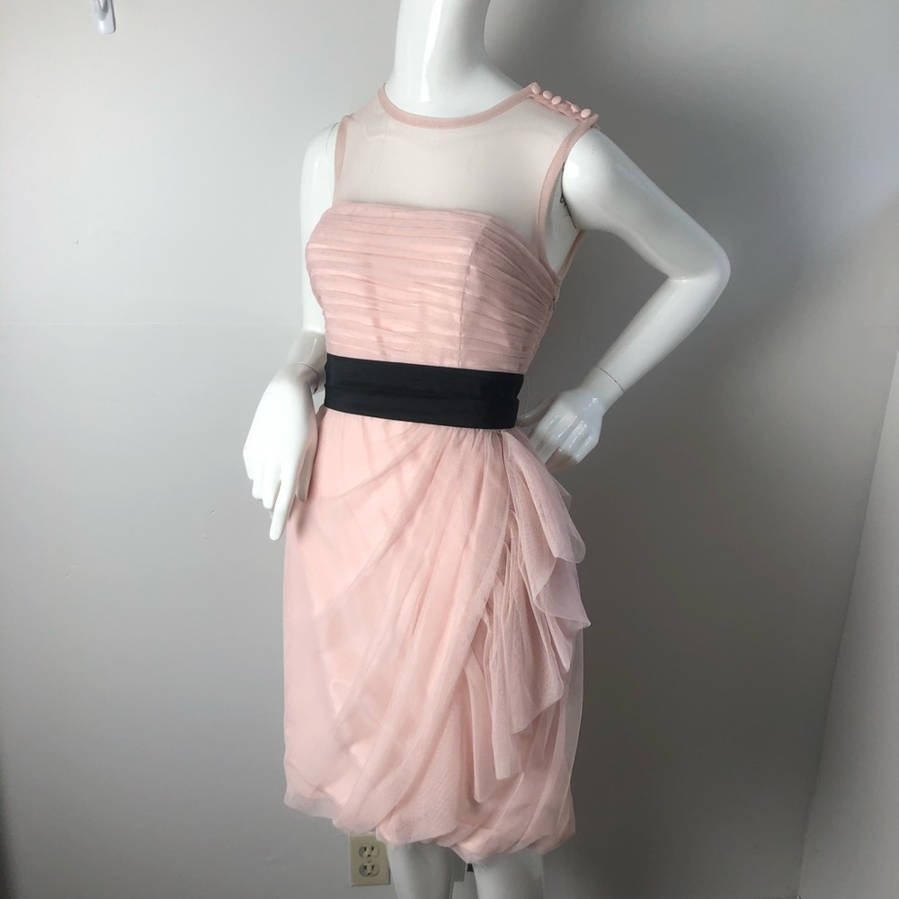 Vera wang White Formal Dress Blush Draped Tulle 8